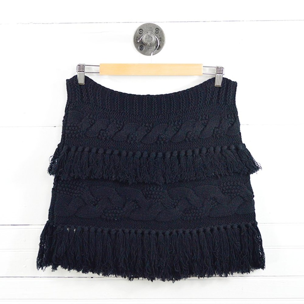 Intermix Knit Fringe Snood Scarf #159-30